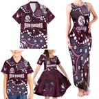 Personalized Manly Warringah Sea Eagles Family Matching Tank Maxi Dress and Hawaiian Shirt Aboriginal Pattern with Graffiti Style Design