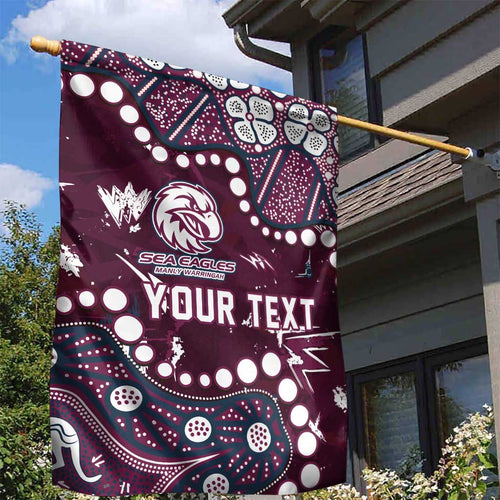 Personalized Manly Warringah Sea Eagles Garden Flag Aboriginal Pattern with Graffiti Style Design