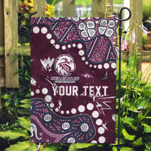 Personalized Manly Warringah Sea Eagles Garden Flag Aboriginal Pattern with Graffiti Style Design