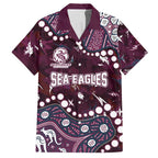 Personalized Manly Warringah Sea Eagles Hawaiian Shirt Aboriginal Pattern with Graffiti Style Design