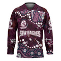Personalized Manly Warringah Sea Eagles Hockey Jersey Aboriginal Pattern with Graffiti Style Design