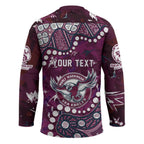 Personalized Manly Warringah Sea Eagles Hockey Jersey Aboriginal Pattern with Graffiti Style Design