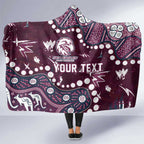 Personalized Manly Warringah Sea Eagles Hooded Blanket Aboriginal Pattern with Graffiti Style Design