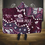 Personalized Manly Warringah Sea Eagles Hooded Blanket Aboriginal Pattern with Graffiti Style Design