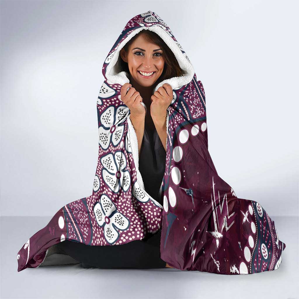 Personalized Manly Warringah Sea Eagles Hooded Blanket Aboriginal Pattern with Graffiti Style Design