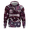 Personalized Manly Warringah Sea Eagles Hoodie Aboriginal Pattern with Graffiti Style Design