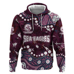 Personalized Manly Warringah Sea Eagles Hoodie Aboriginal Pattern with Graffiti Style Design