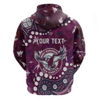 Personalized Manly Warringah Sea Eagles Hoodie Aboriginal Pattern with Graffiti Style Design