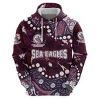Personalized Manly Warringah Sea Eagles Hoodie Aboriginal Pattern with Graffiti Style Design