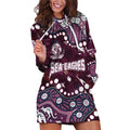 Personalized Manly Warringah Sea Eagles Hoodie Dress Aboriginal Pattern with Graffiti Style Design