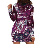 Personalized Manly Warringah Sea Eagles Hoodie Dress Aboriginal Pattern with Graffiti Style Design