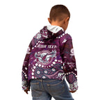 Personalized Manly Warringah Sea Eagles Kid Hoodie Aboriginal Pattern with Graffiti Style Design