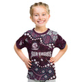 Personalized Manly Warringah Sea Eagles Kid T Shirt Aboriginal Pattern with Graffiti Style Design