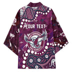 Personalized Manly Warringah Sea Eagles Kimono Aboriginal Pattern with Graffiti Style Design