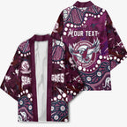 Personalized Manly Warringah Sea Eagles Kimono Aboriginal Pattern with Graffiti Style Design