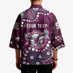 Personalized Manly Warringah Sea Eagles Kimono Aboriginal Pattern with Graffiti Style Design