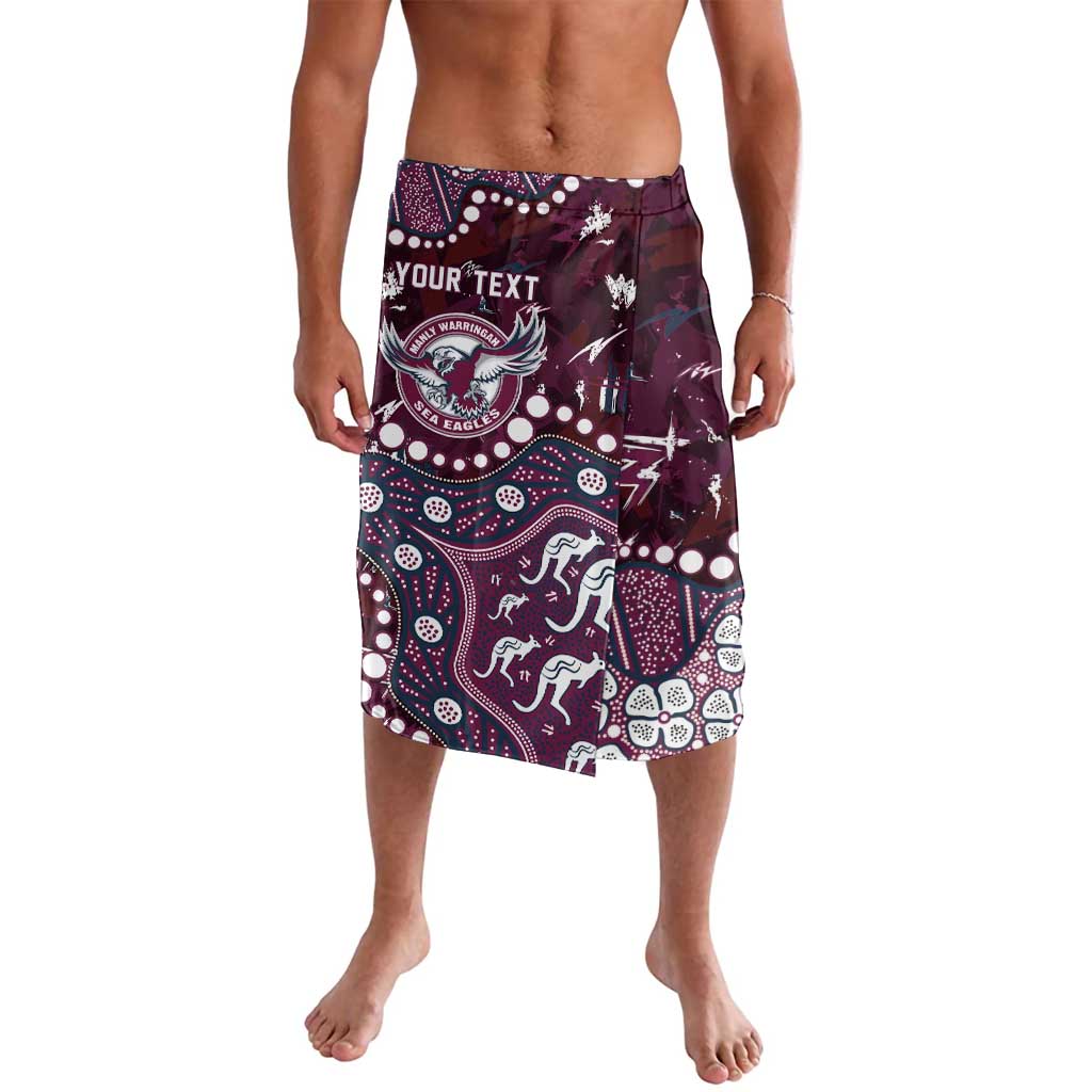 Personalized Manly Warringah Sea Eagles Lavalava Aboriginal Pattern with Graffiti Style Design