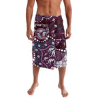 Personalized Manly Warringah Sea Eagles Lavalava Aboriginal Pattern with Graffiti Style Design