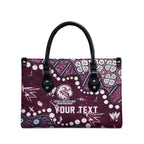 Personalized Manly Warringah Sea Eagles Leather Bag Aboriginal Pattern with Graffiti Style Design