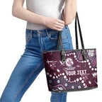 Personalized Manly Warringah Sea Eagles Leather Tote Bag Aboriginal Pattern with Graffiti Style Design