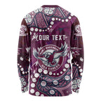 Personalized Manly Warringah Sea Eagles Long Sleeve Shirt Aboriginal Pattern with Graffiti Style Design