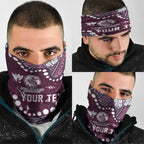 Personalized Manly Warringah Sea Eagles Neck Gaiter Aboriginal Pattern with Graffiti Style Design