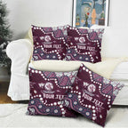 Personalized Manly Warringah Sea Eagles Pillow Cover Aboriginal Pattern with Graffiti Style Design