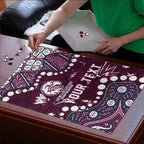 Personalized Manly Warringah Sea Eagles Puzzle Aboriginal Pattern with Graffiti Style Design