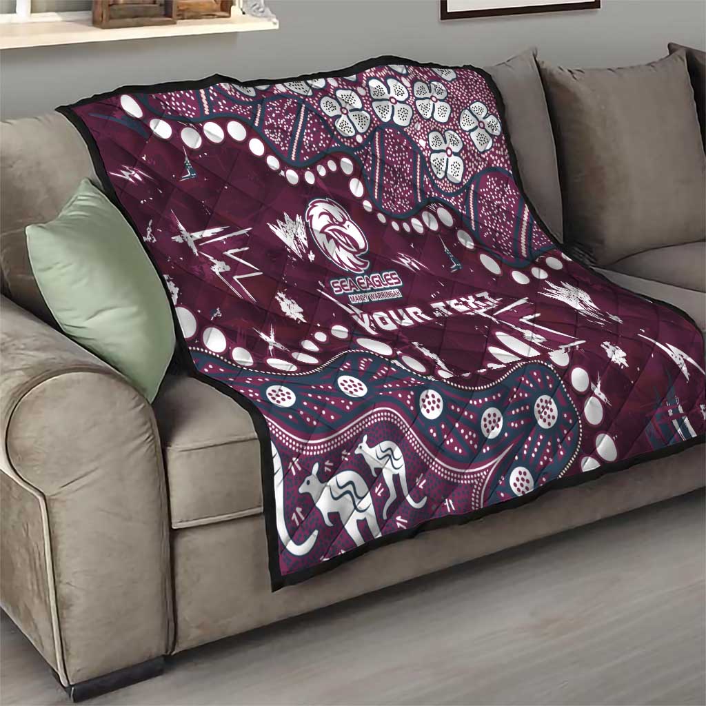 Personalized Manly Warringah Sea Eagles Quilt Aboriginal Pattern with Graffiti Style Design
