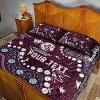 Personalized Manly Warringah Sea Eagles Quilt Bed Set Aboriginal Pattern with Graffiti Style Design