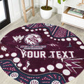 Personalized Manly Warringah Sea Eagles Round Carpet Aboriginal Pattern with Graffiti Style Design