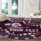Personalized Manly Warringah Sea Eagles Round Carpet Aboriginal Pattern with Graffiti Style Design