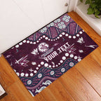 Personalized Manly Warringah Sea Eagles Rubber Doormat Aboriginal Pattern with Graffiti Style Design