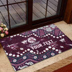 Personalized Manly Warringah Sea Eagles Rubber Doormat Aboriginal Pattern with Graffiti Style Design