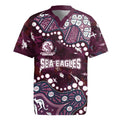 Personalized Manly Warringah Sea Eagles Rugby Jersey Aboriginal Pattern with Graffiti Style Design