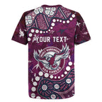 Personalized Manly Warringah Sea Eagles Rugby Jersey Aboriginal Pattern with Graffiti Style Design
