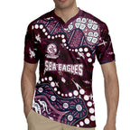 Personalized Manly Warringah Sea Eagles Rugby Jersey Aboriginal Pattern with Graffiti Style Design
