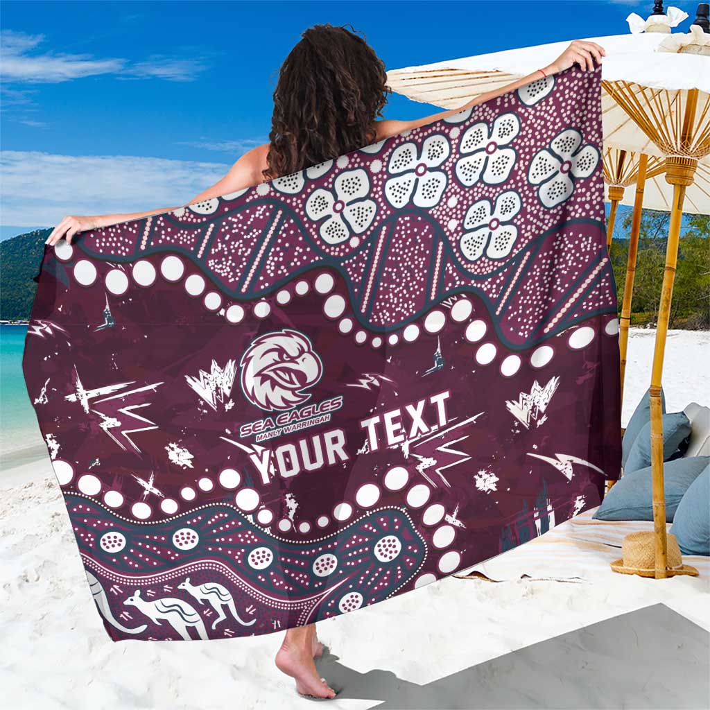 Personalized Manly Warringah Sea Eagles Sarong Aboriginal Pattern with Graffiti Style Design