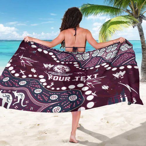 Personalized Manly Warringah Sea Eagles Sarong Aboriginal Pattern with Graffiti Style Design