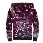 Personalized Manly Warringah Sea Eagles Sherpa Hoodie Aboriginal Pattern with Graffiti Style Design