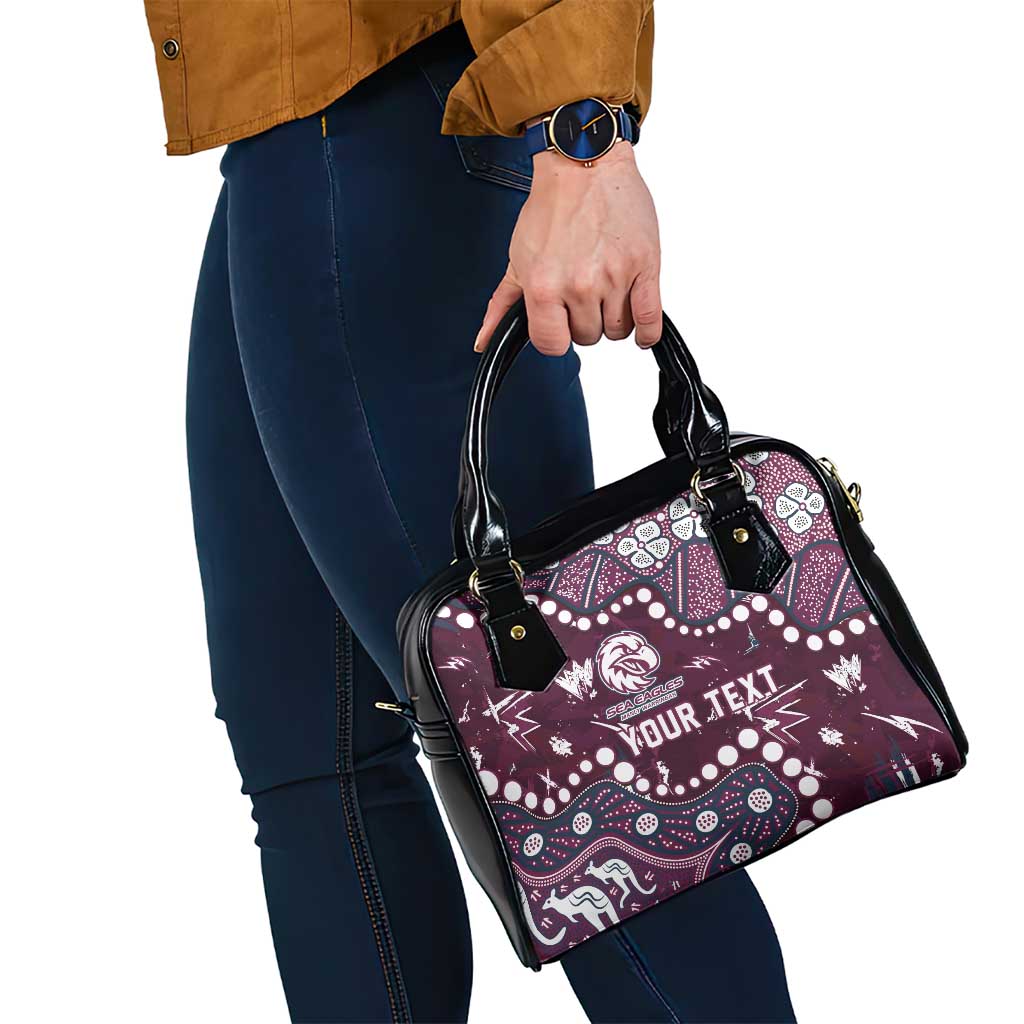 Personalized Manly Warringah Sea Eagles Shoulder Handbag Aboriginal Pattern with Graffiti Style Design