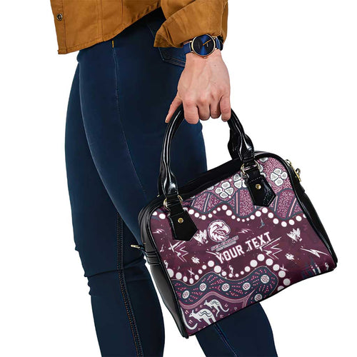 Personalized Manly Warringah Sea Eagles Shoulder Handbag Aboriginal Pattern with Graffiti Style Design