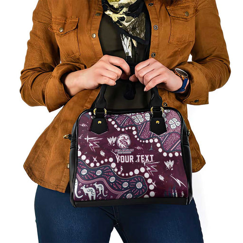 Personalized Manly Warringah Sea Eagles Shoulder Handbag Aboriginal Pattern with Graffiti Style Design