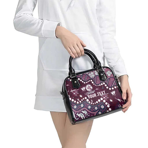 Personalized Manly Warringah Sea Eagles Shoulder Handbag Aboriginal Pattern with Graffiti Style Design