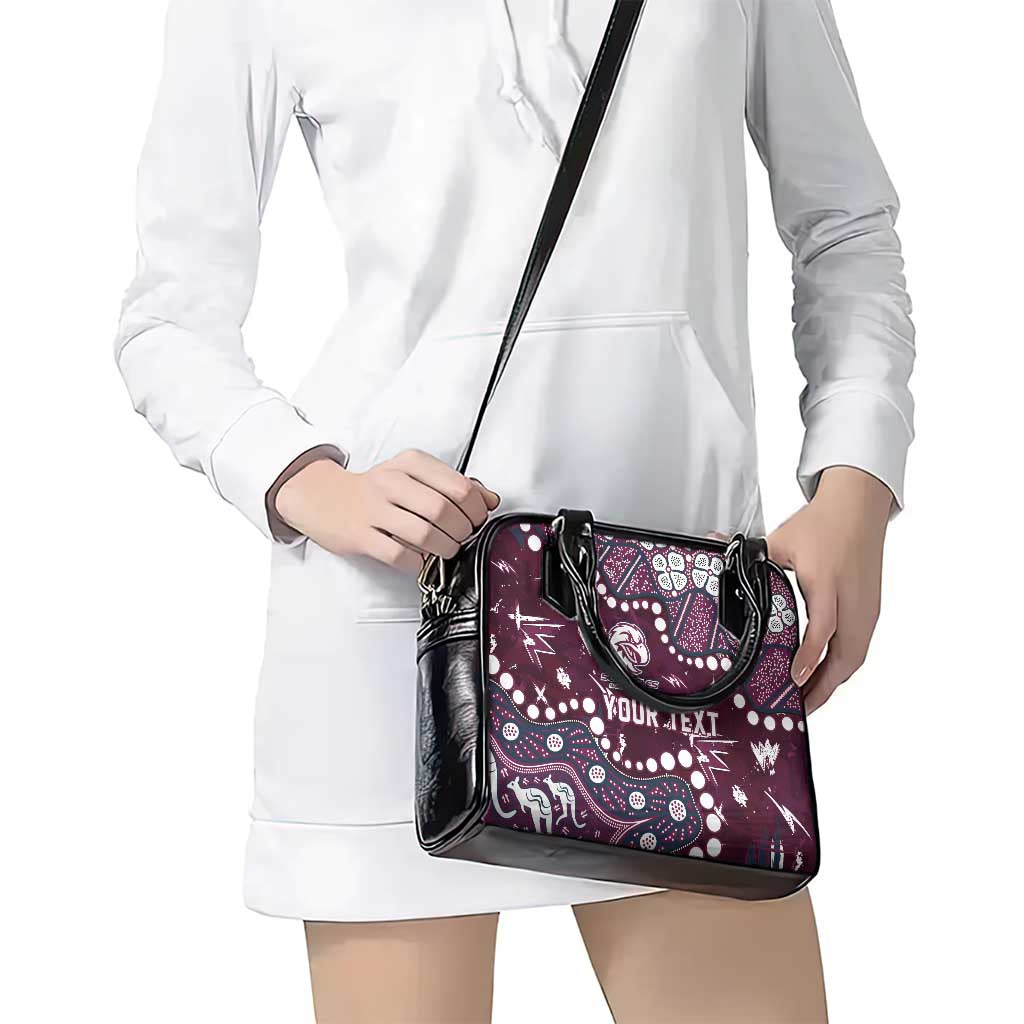 Personalized Manly Warringah Sea Eagles Shoulder Handbag Aboriginal Pattern with Graffiti Style Design