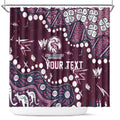 Personalized Manly Warringah Sea Eagles Shower Curtain Aboriginal Pattern with Graffiti Style Design