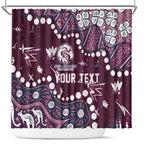 Personalized Manly Warringah Sea Eagles Shower Curtain Aboriginal Pattern with Graffiti Style Design