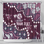 Personalized Manly Warringah Sea Eagles Shower Curtain Aboriginal Pattern with Graffiti Style Design