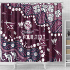 Personalized Manly Warringah Sea Eagles Shower Curtain Aboriginal Pattern with Graffiti Style Design