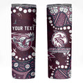 Personalized Manly Warringah Sea Eagles Skinny Tumbler Aboriginal Pattern with Graffiti Style Design